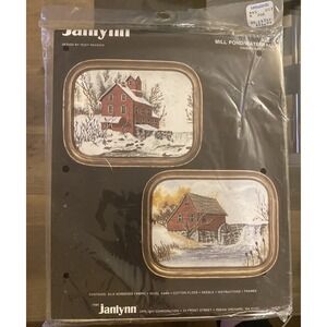 Janlynn Embroidery‎ Mill Pond Waterfall Kit 1986 Cross Stitch Country Landscape